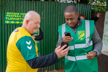 Bim volunteering at Hitchin Town FC